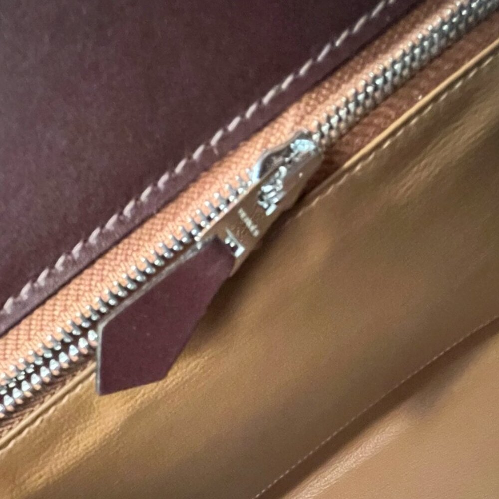 Wirkin Designer Inspired Kelly Chocolate Brown Swift Smooth Leather 32 CM Bag - Picture 10 of 12